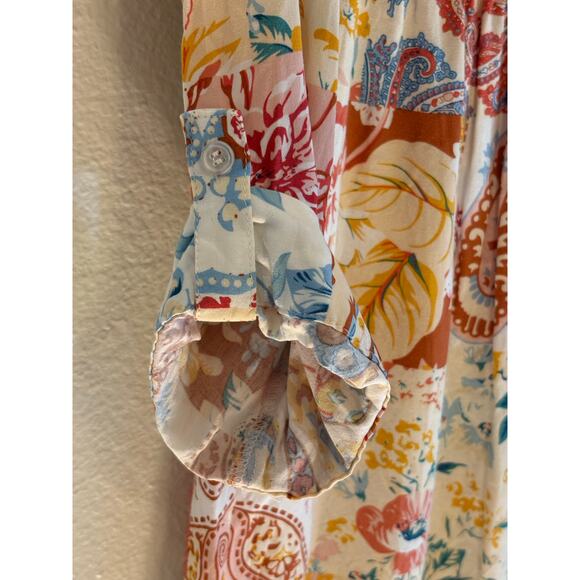 CHRISTIAN SIRIANO | Top Blouse Peasant Floral Western Fall Paisley Boho | SMALL - Picture 5 of 6